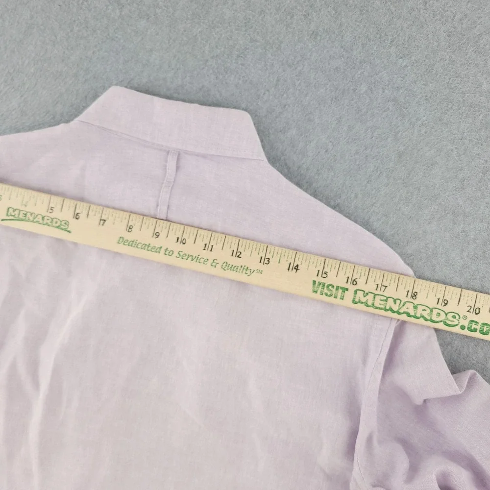 Banana Republic Shirt Mens S Purple Solid Long Sleeve Button Up Linen Cotton